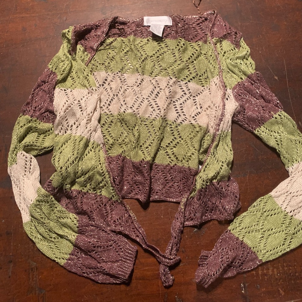 Worthington front tie half cardigan